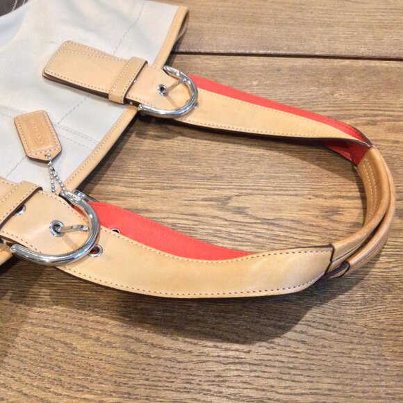 Coach brown leather and canvas bag - Picture 5 of 12